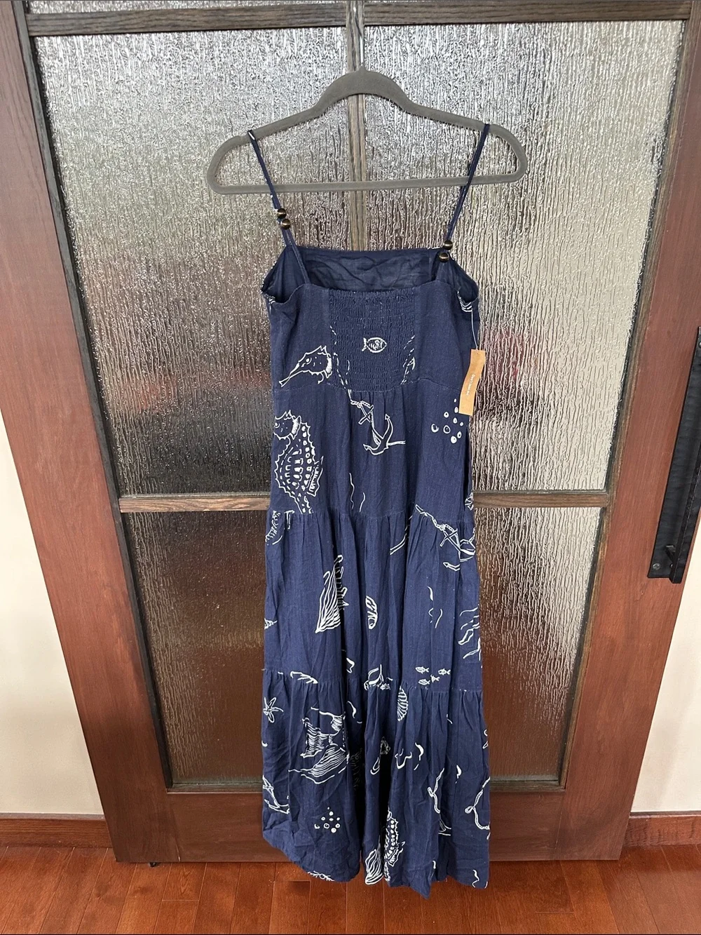 ANAYA Zali Dress Navy Sea Life Tiered Maxi Dress size 2 NWT